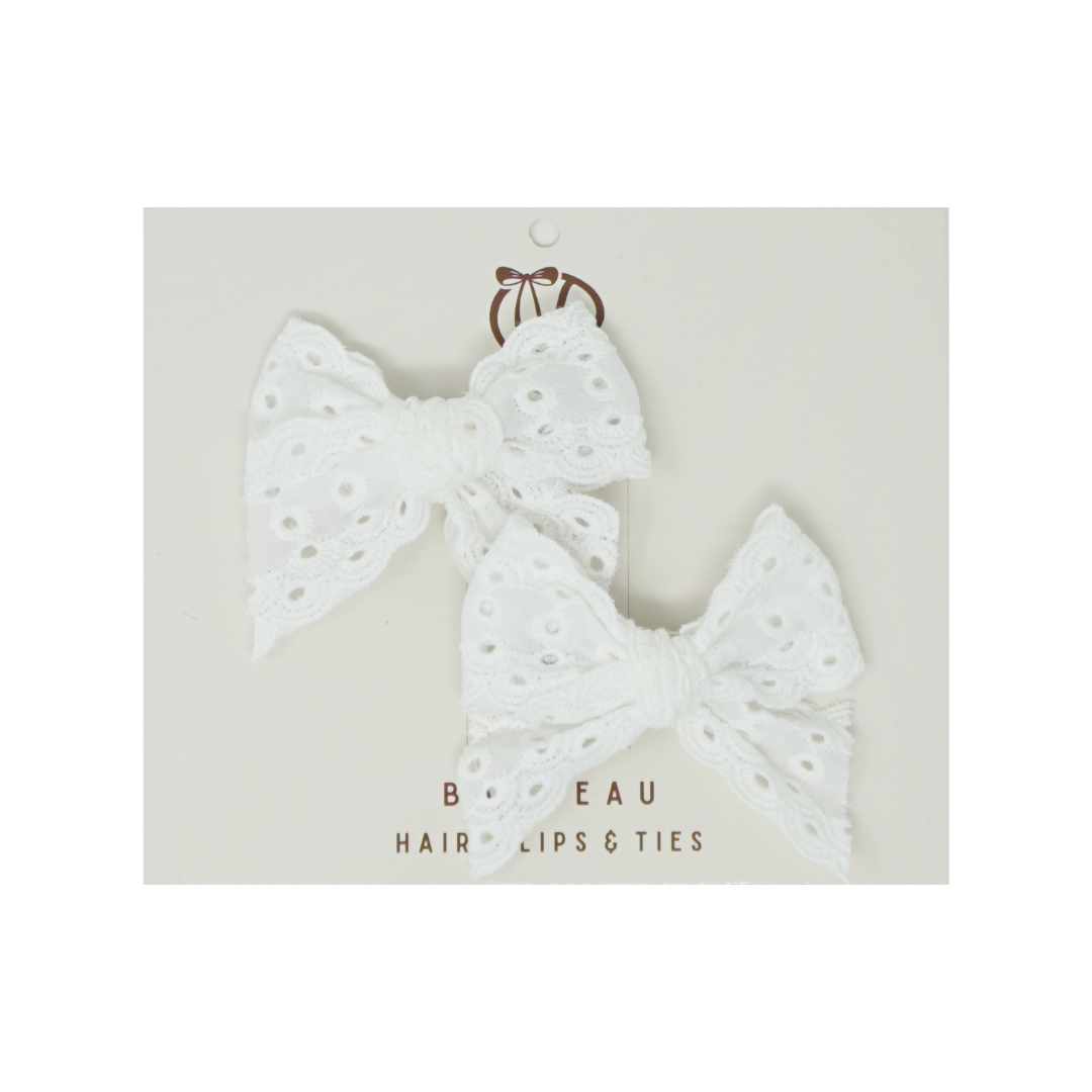 Cutwork Lace Eyelet Mini Clip Set