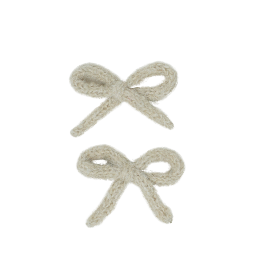 Knit Winter Rope Mini Bow Clip Set