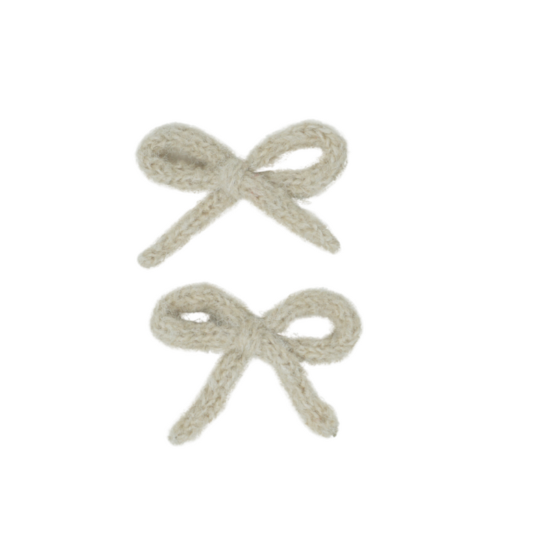 Knit Winter Rope Mini Bow Clip Set