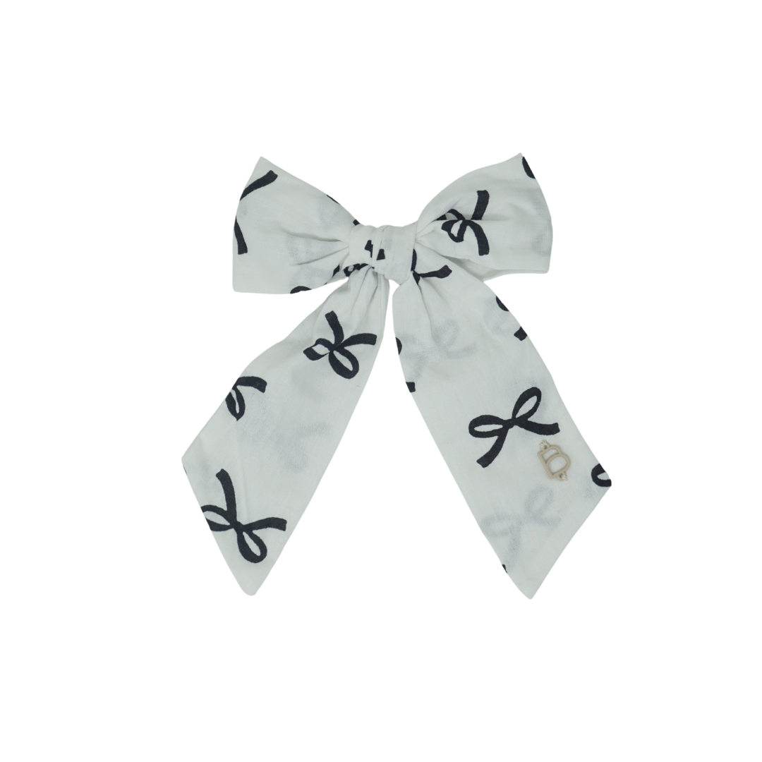 Cotton Bow Print Medium Bow Clip