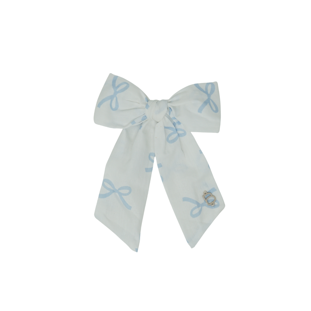 Cotton Bow Print Medium Bow Clip