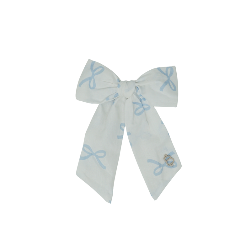 Cotton Bow Print Medium Bow Clip