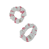 Cotton Bow Print Mini Scrunchie Set