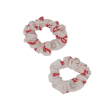 Cotton Bow Print Mini Scrunchie Set