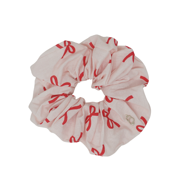 Cotton Bow Print Scrunchie