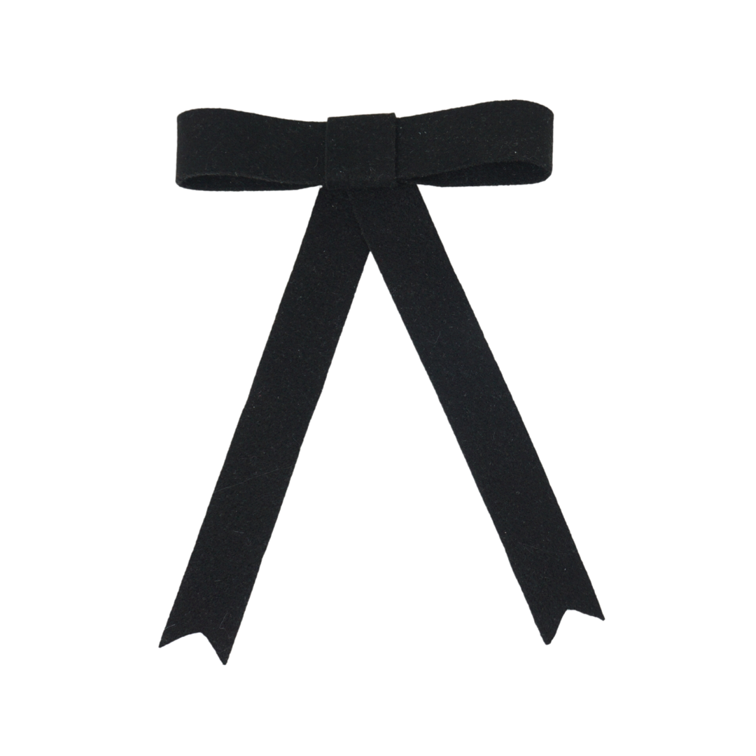 Brushed Wool Large Bow Clip
