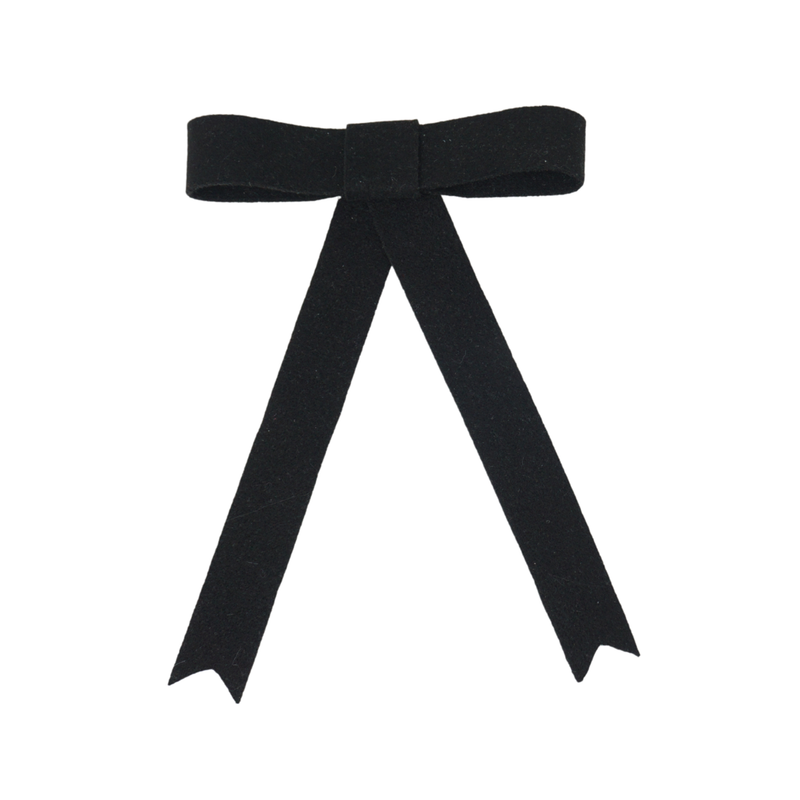 Brushed Wool Large Bow Clip