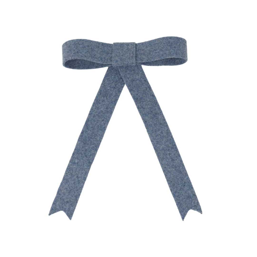 Brushed Wool Large Bow Clip