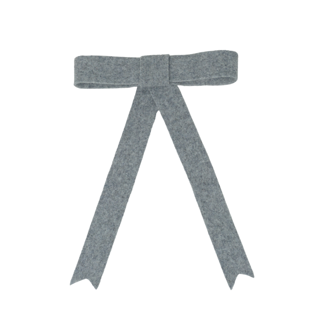 Brushed Wool Large Bow Clip
