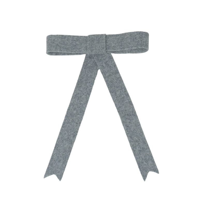 Brushed Wool Large Bow Clip