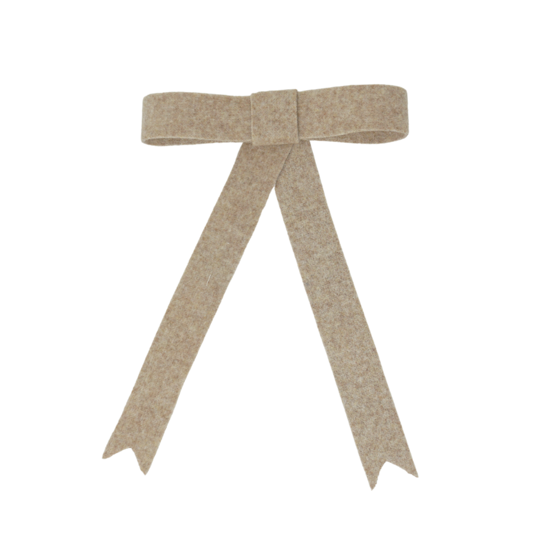 Brushed Wool Large Bow Clip