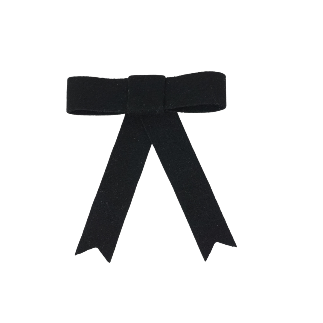 Brushed Wool Medium Bow Clip