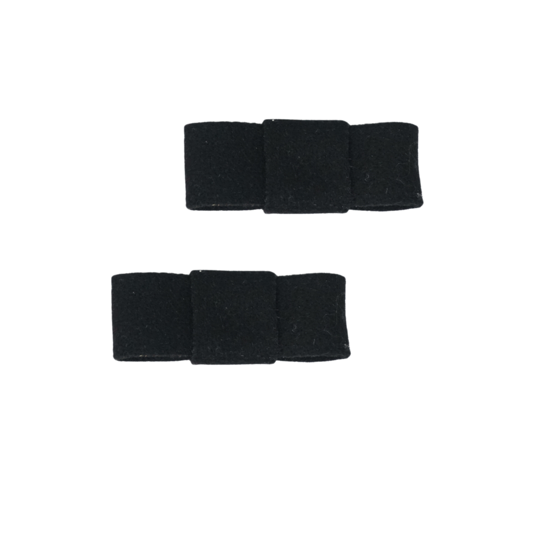 Brushed Wool Mini Bow Clip Set