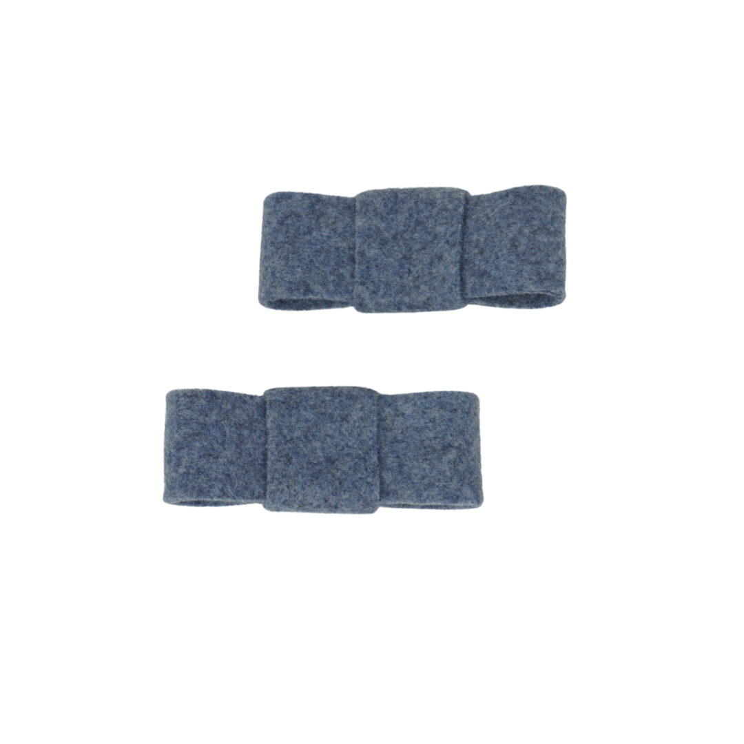 Brushed Wool Mini Bow Clip Set