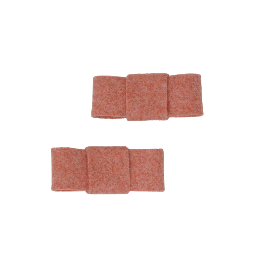 Brushed Wool Mini Bow Clip Set