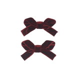 Classic Velvet FW25 Mini Bow Clip Set - Burgundy