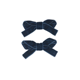 Classic Velvet FW25 Mini Bow Clip Set - Navy