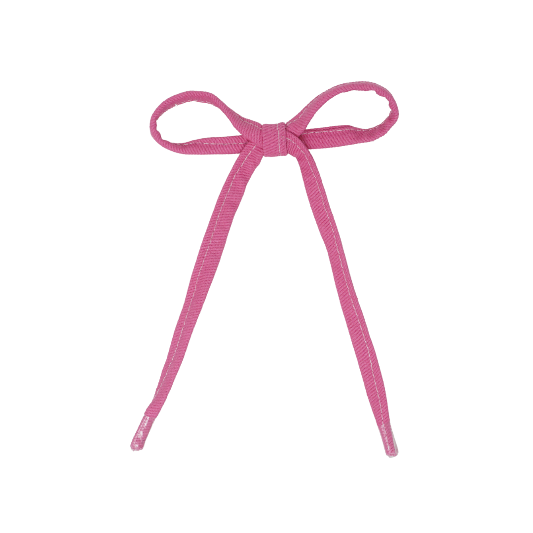 Denim Shoelace Large Bow Clip