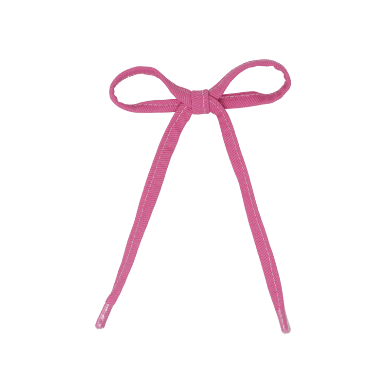 Denim Shoelace Large Bow Clip