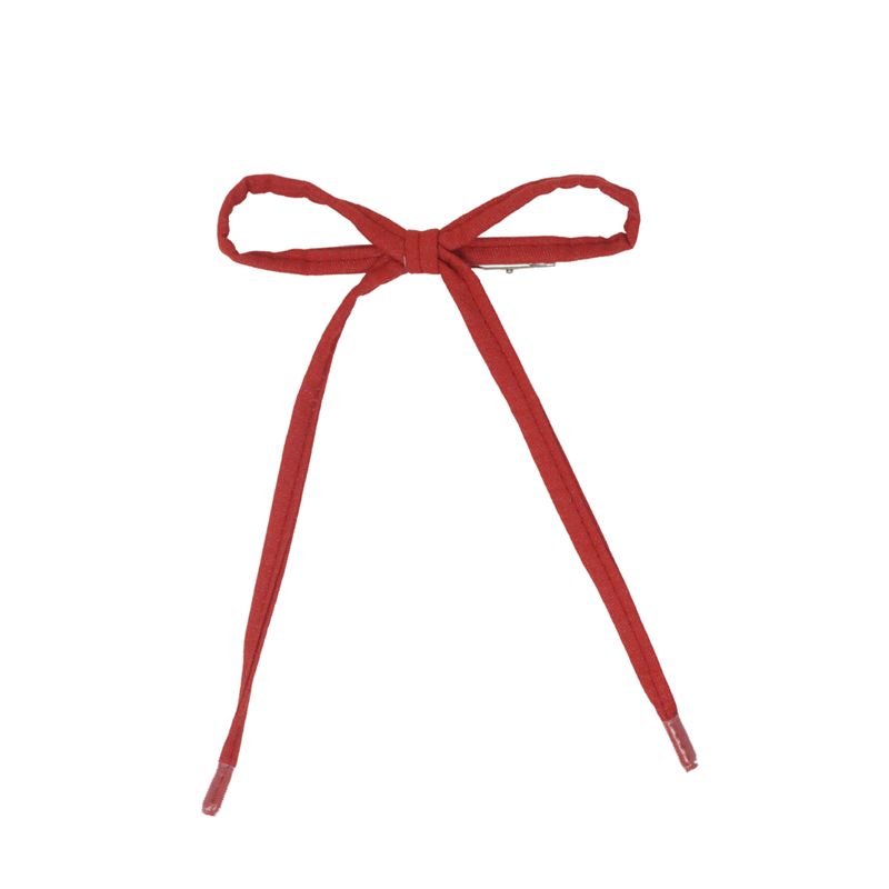 Denim Shoelace Large Bow Clip