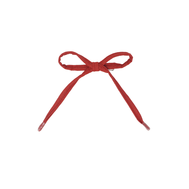 Denim Shoelace Medium Bow Clip