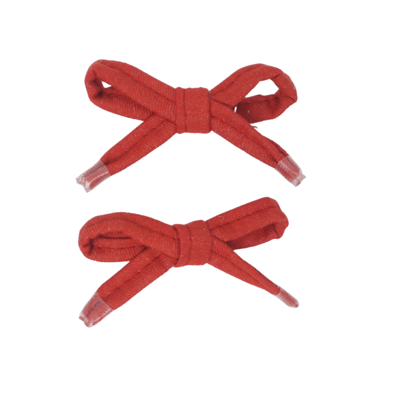 Denim Shoelace Mini Bow Clip Set