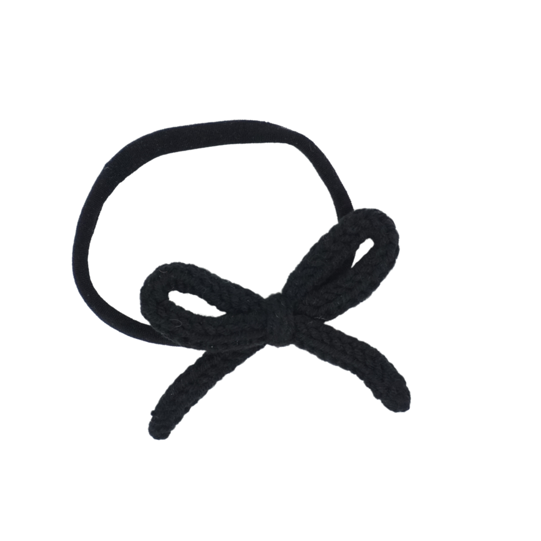 Knit Winter Rope Baby Nylon Band - Black