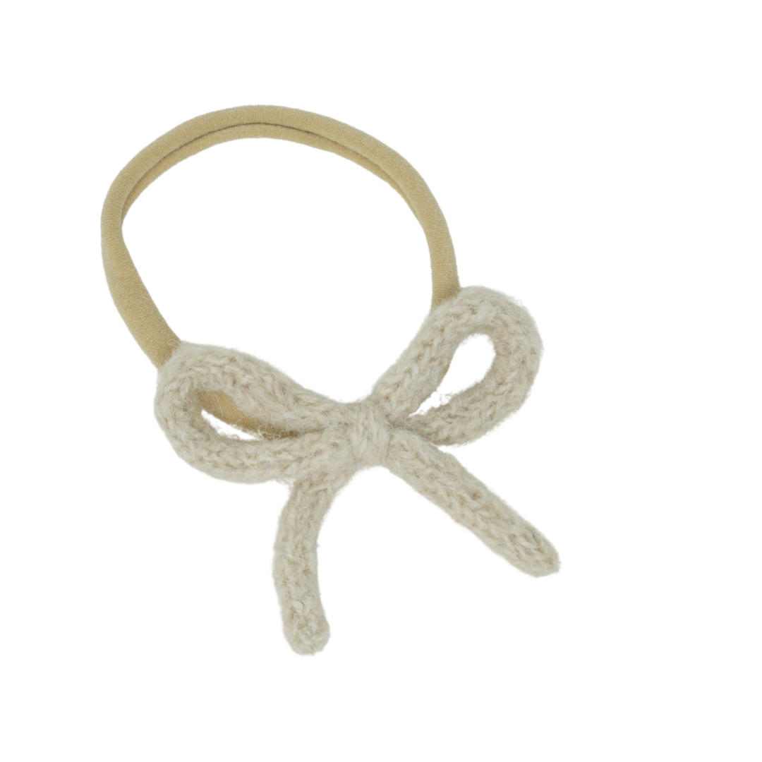 Knit Winter Rope Baby Nylon Band - Oatmeal