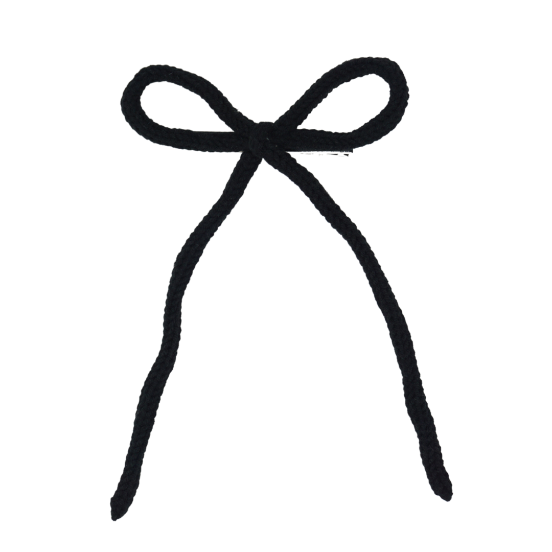 Knit Winter Rope Large Bow Clip