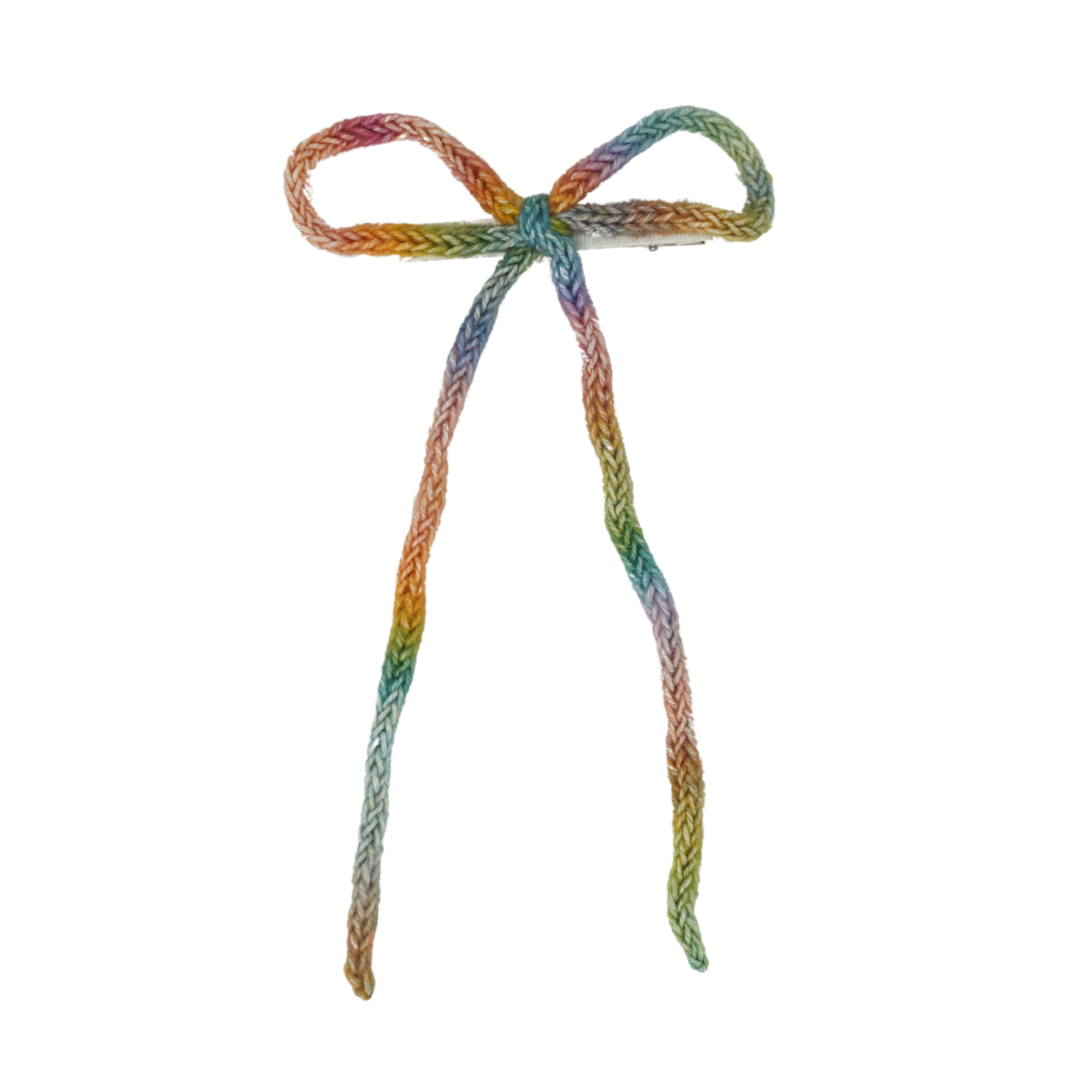 Knit Winter Rope Large Bow Clip