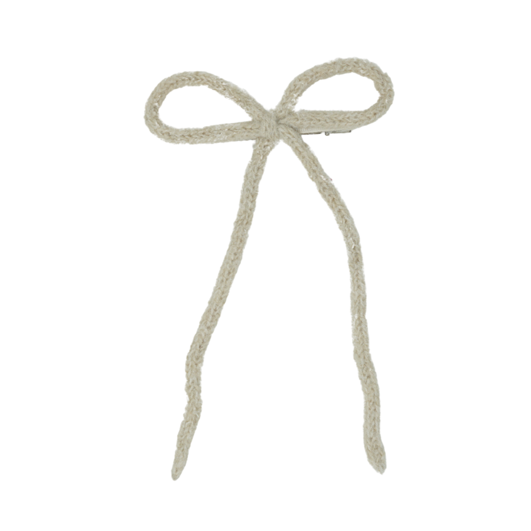Knit Winter Rope Large Bow Clip