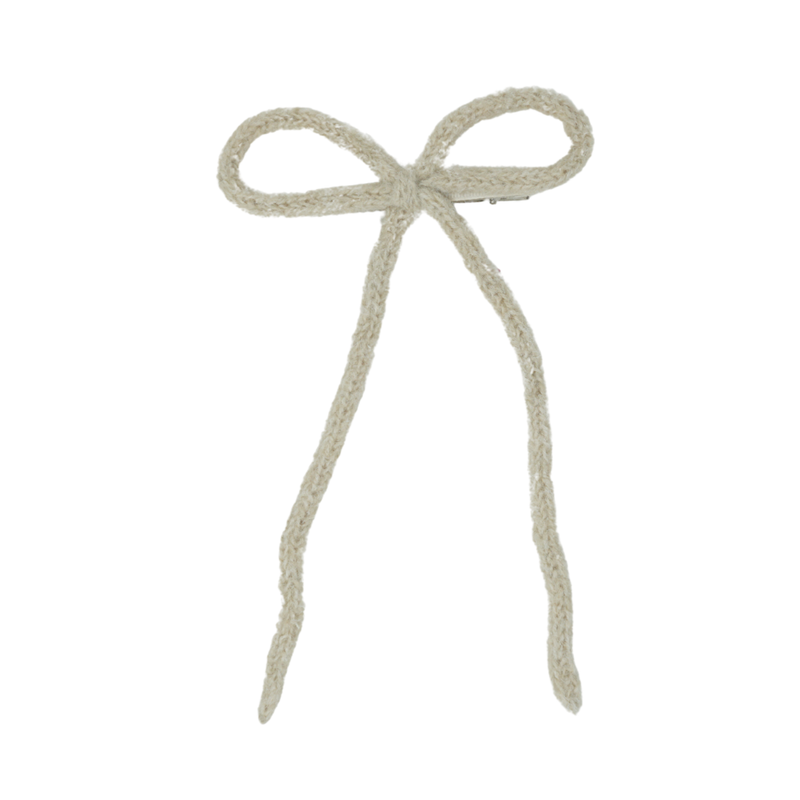 Knit Winter Rope Large Bow Clip