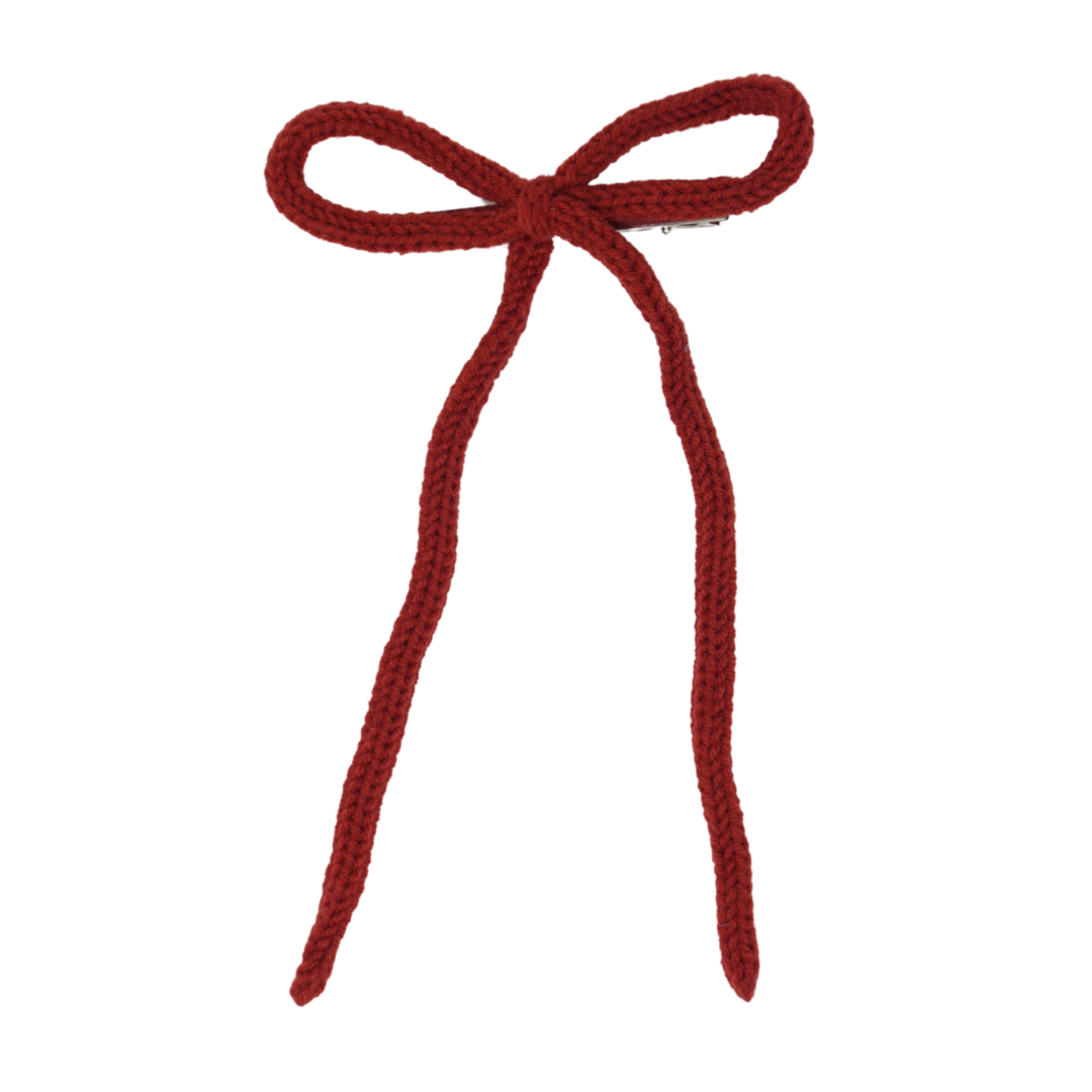 Knit Winter Rope Large Bow Clip