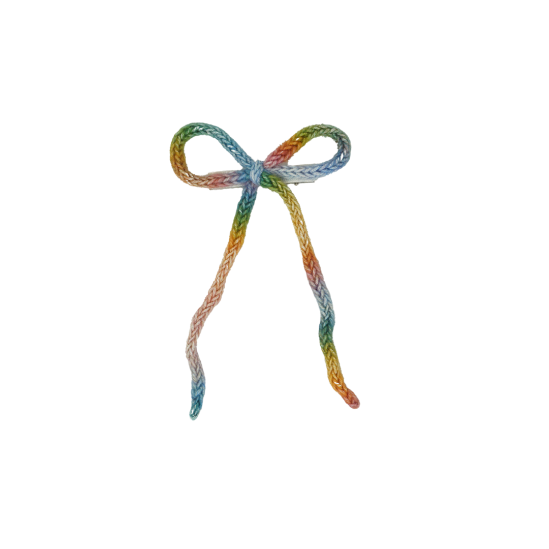 Knit Winter Rope Medium Bow Clip