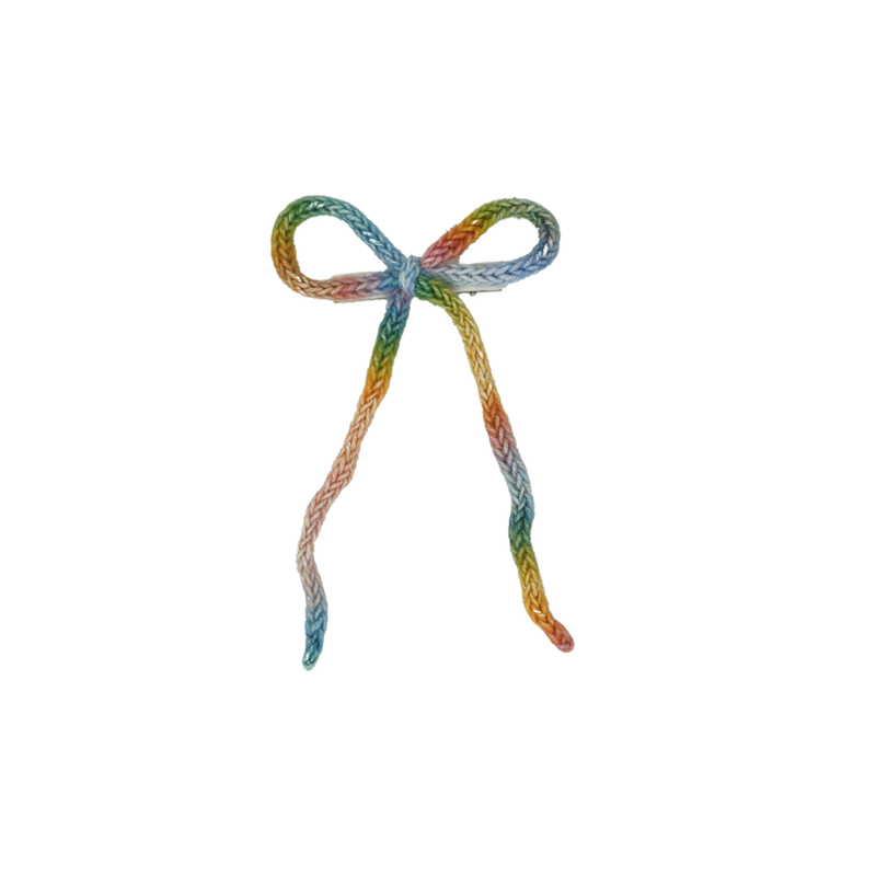 Knit Winter Rope Medium Bow Clip