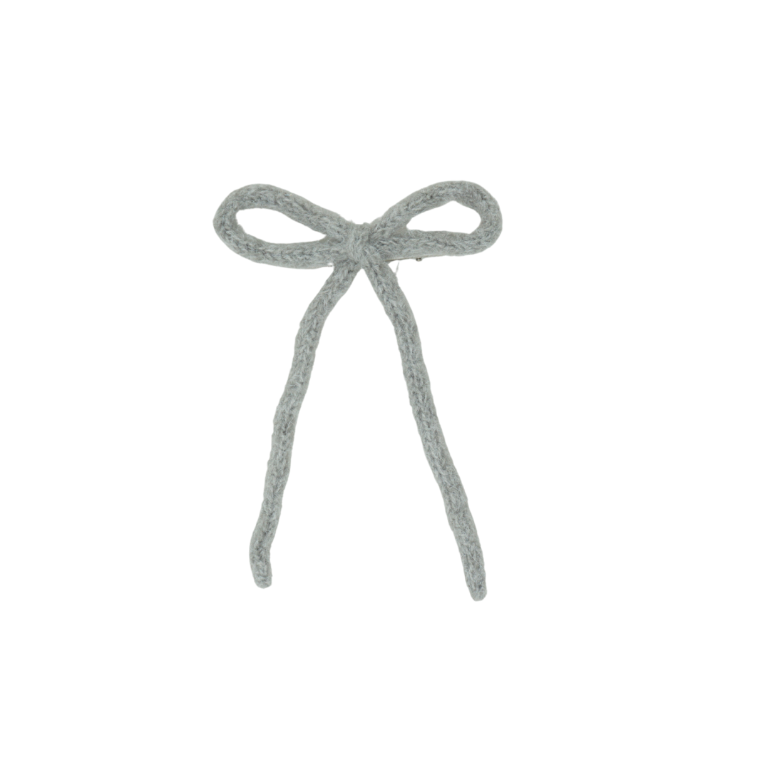 Knit Winter Rope Medium Bow Clip