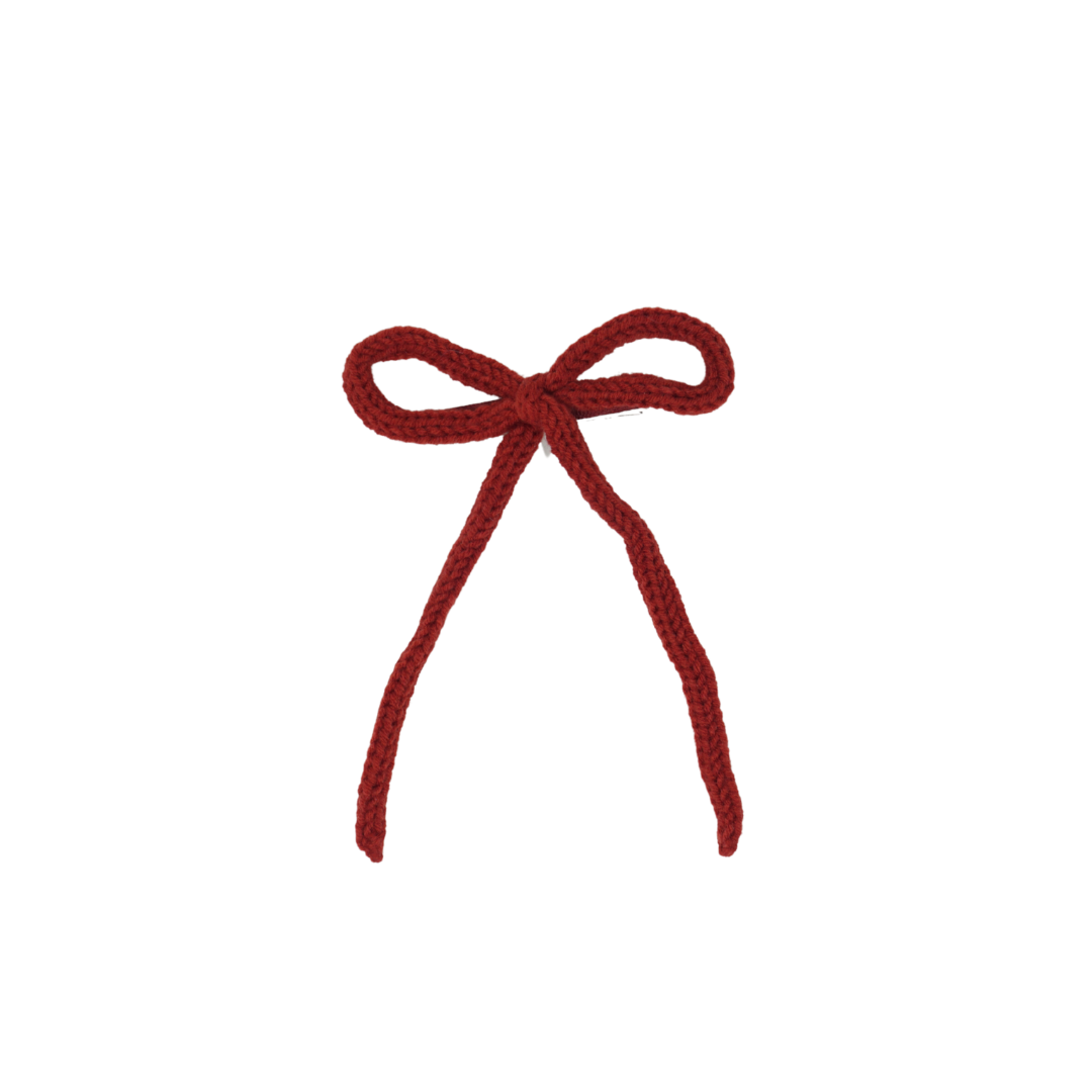 Knit Winter Rope Medium Bow Clip