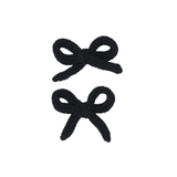Knit Winter Rope Mini Bow Clip Set - Black