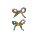 Knit Winter Rope Mini Bow Clip Set - Colorful