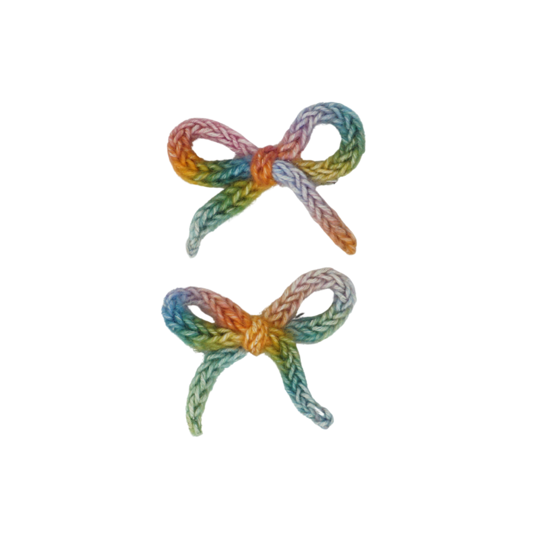 Knit Winter Rope Mini Bow Clip Set