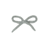 Knit Winter Rope Petite Bow Clip - Light Gray