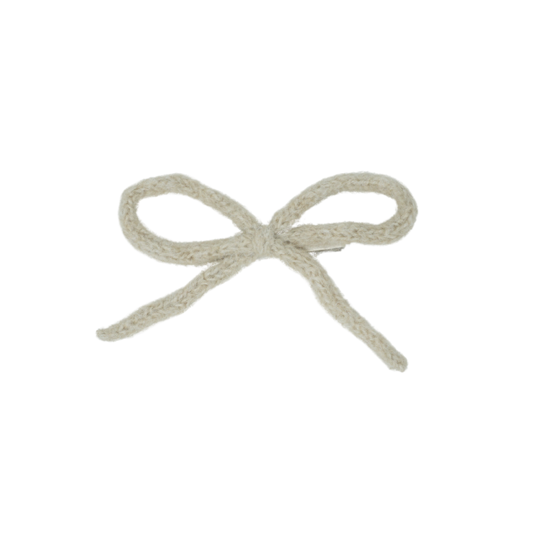 Knit Winter Rope Petite Bow Clip