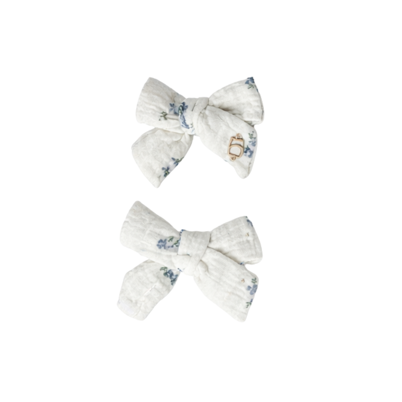 Muslin Prints Mini Bow Clip Set