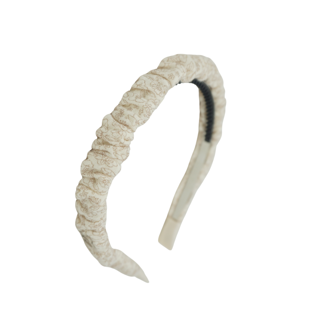 Muslin Prints Thin Gathered Headband