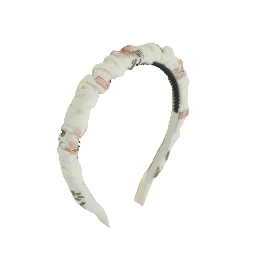 Muslin Prints Thin Gathered Headband