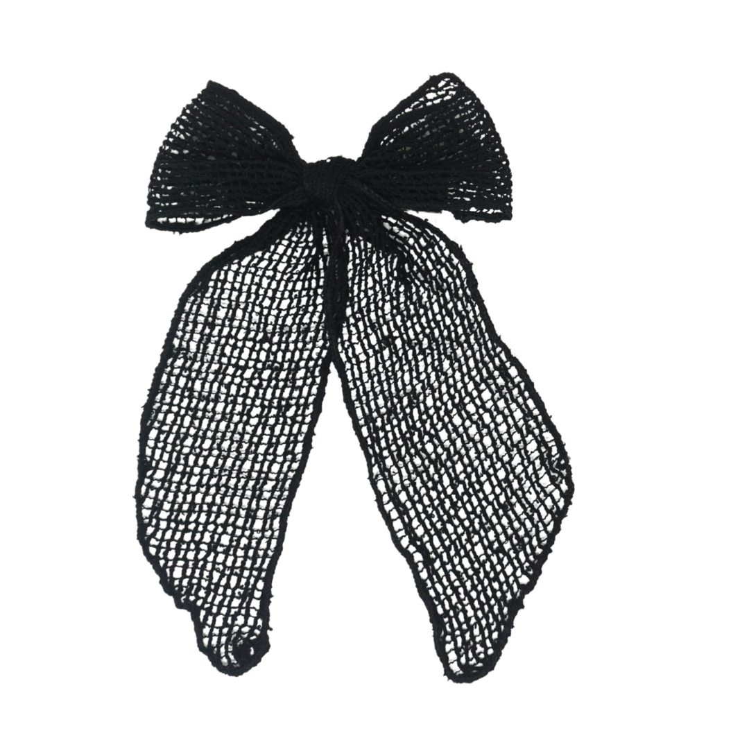 Netting Crochet Large Bow Clip