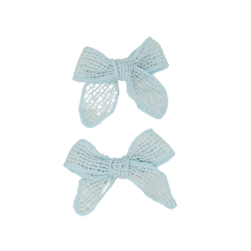 Netting Crochet Mini Bow Clip Set