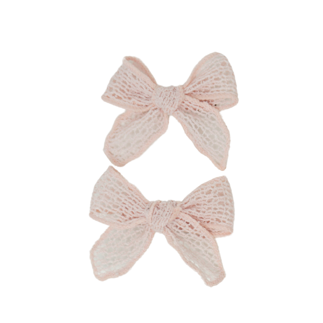 Netting Crochet Mini Bow Clip Set