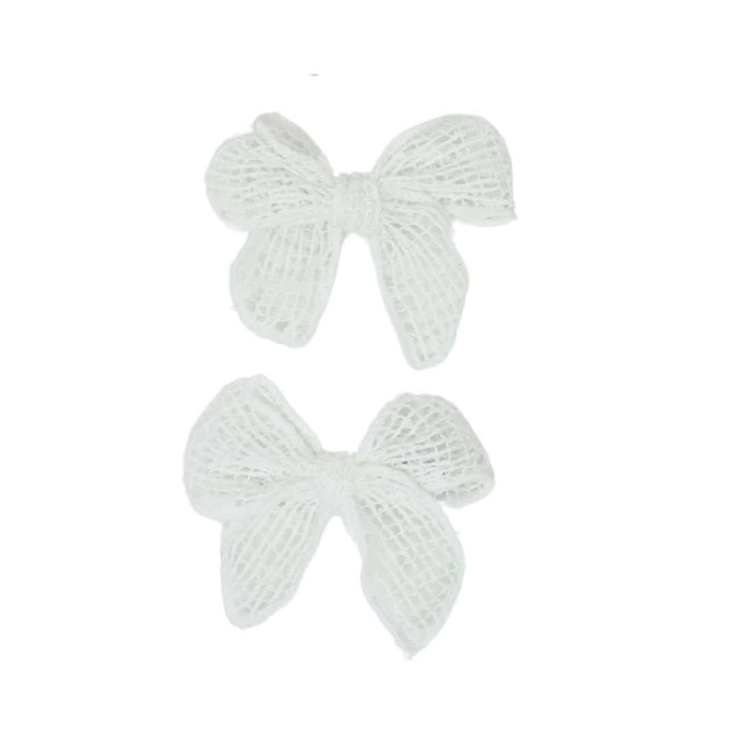 Netting Crochet Mini Bow Clip Set