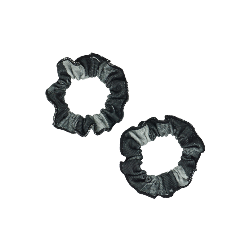 Patchwork Denim Mini Scrunchie Set